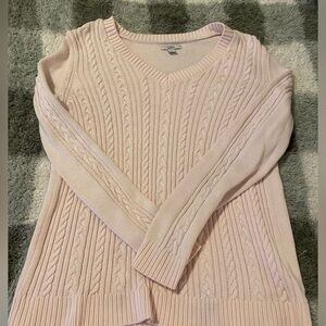 Baby Pink Cable Knit Sweater